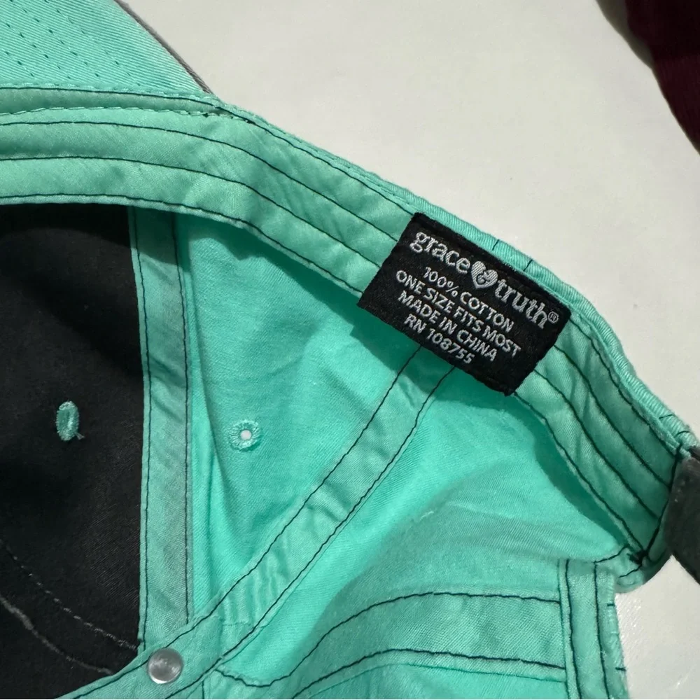 Baseball Cap Hat Gray Teal It Is Well With My Soul‎ Faith Christian Graphic